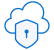Secure cloud infrastructure icon
