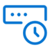 Blue icon showing a password entry field with three dots and a clock symbol in front, suggesting time-based password or timed authentication.