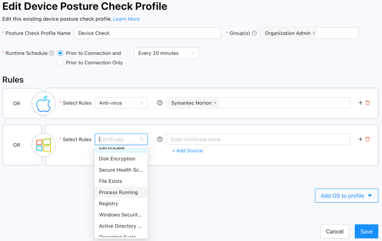 Controls for the enrollment of devices onto the system, allowing for IT-in-the-loop approvals as necessary to confirm device identity.