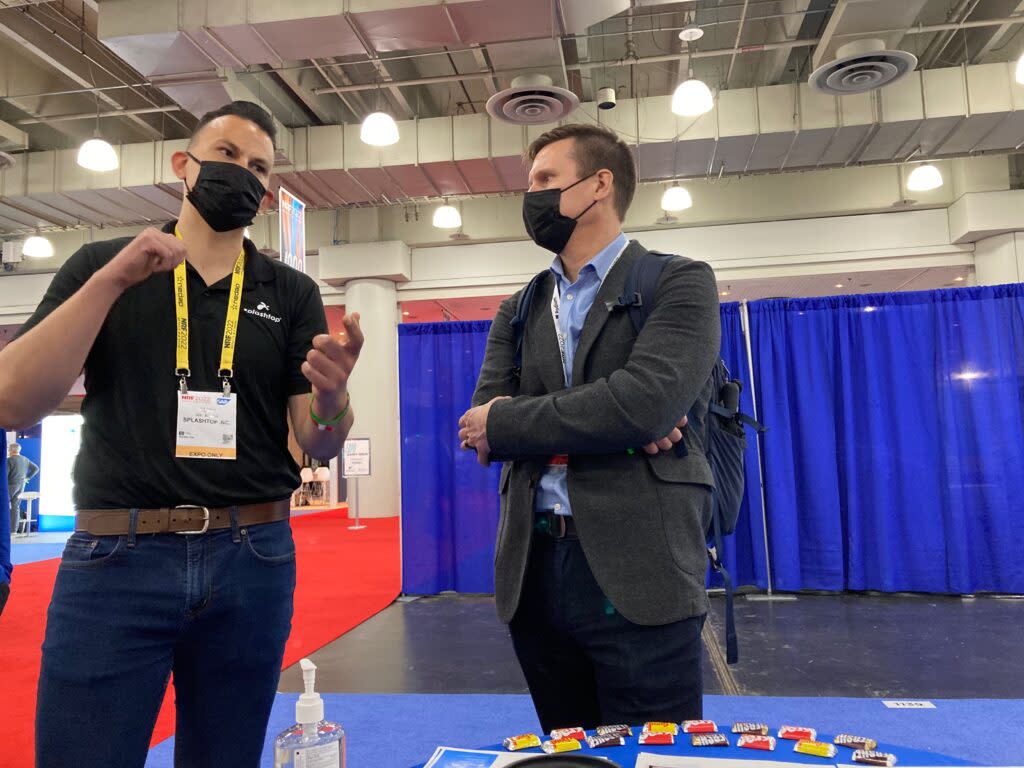 Elvis Malacara at Splashtop's NRF booth. Photo credit: Carolyn Chan
