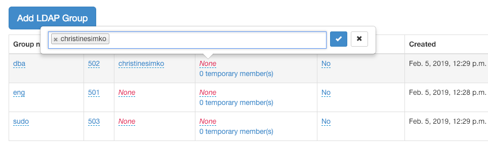 Screenshot of how to add an LDAP group