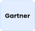 The image shows the word Gartner in bold black letters centered on a light blue rounded rectangle background.