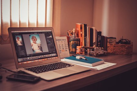 A freelancer's home office workstation.