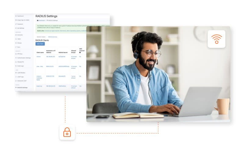 IT professional adjusting RADIUS settings using Foxpass RADIUS