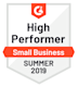 G2 High Performer Small Business Summer 2019 badge