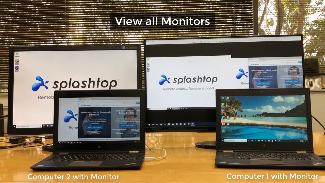 使用 Splashtop 查看多台监视器。