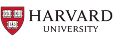 Harvard University logo with a red shield featuring the Latin word VERITAS on three open books, next to the text HARVARD UNIVERSITY in black capital letters.