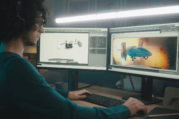 High School student using Splashtop's Remote Software to access 3D Model Program