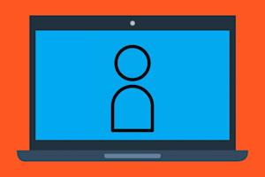 A user icon on a computer screen.