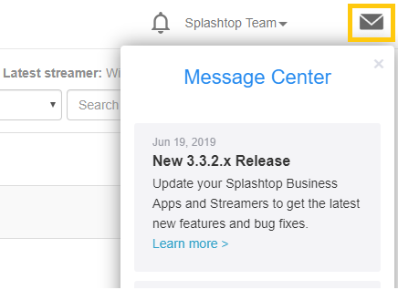 Splashtop Message Center