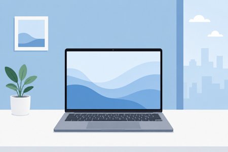A computer on a desk.