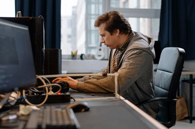 A person working at their computer.