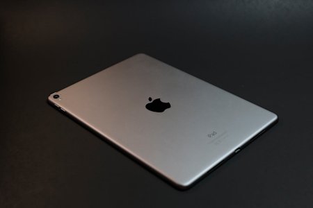 The back of an iPad tablet.
