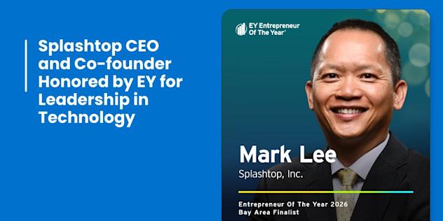 Mark Lee, CEO and Co-founder of Splashtop, is honored by EY as an Entrepreneur Of The Year 2026 Bay Area finalist for leadership in technology.