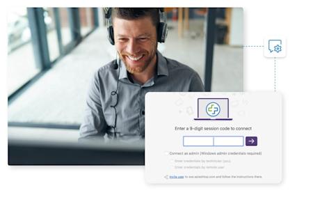 An IT support agent working on their computer.