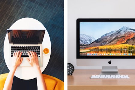 A Mac computer and laptop that can be accessed from a PC with Splashtop