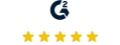 Logo for G2 — a stylized “G2” mark above five gold stars (5-star rating badge)