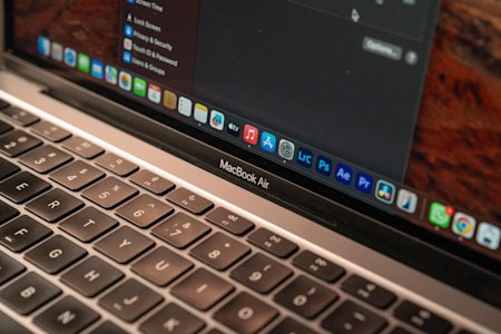A computer toolbar with a row of apps.