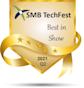 Award ribbon for SMB TechFest Best in Show 2021 Q2 with five stars