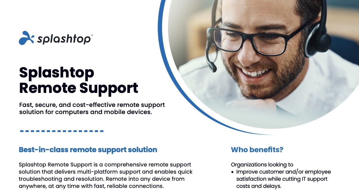 Splashtop Remote Support 数据表