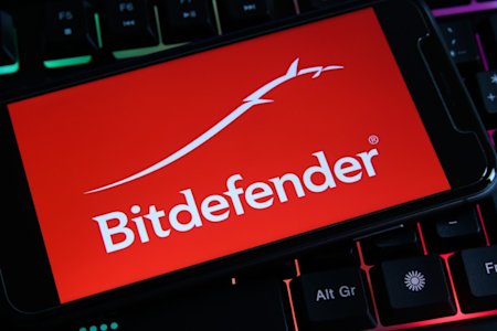 Bitdefender logo displayed on a smartphone screen