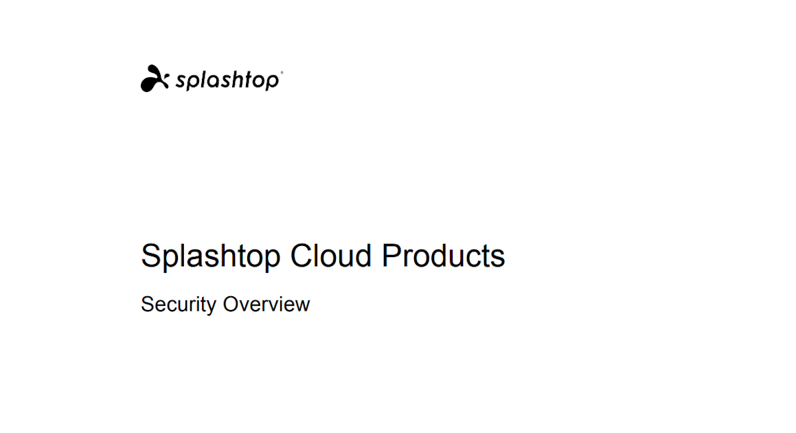 Splashtop Cloud Security 数据表:确保安全远程访问