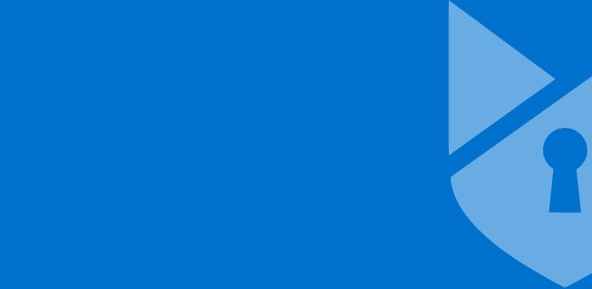 Foxpass shield logo blue background