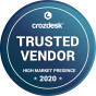 Crozdesk Trusted Vendor High Market Presence 2020 badge