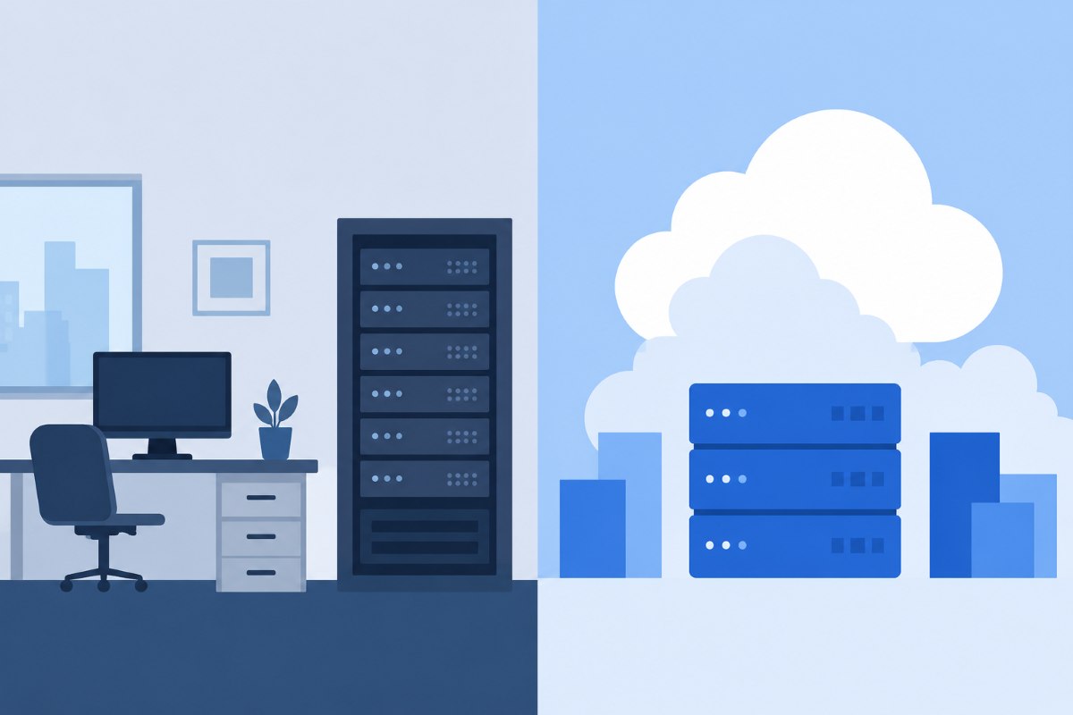 On-premises vs cloud infrastructure comparison.