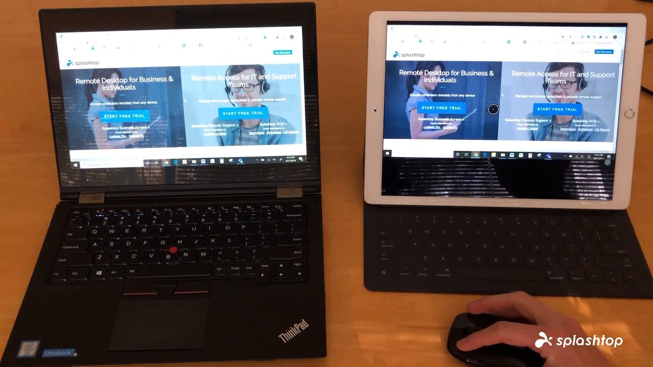 使用 Splashtop，从 iPad 远程访问计算机时可以使用鼠标