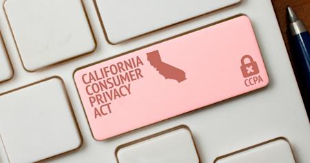 Keyboard button with California Consumer Privacy Act (CCPA) text and icon, symbolizing CCPA compliance.