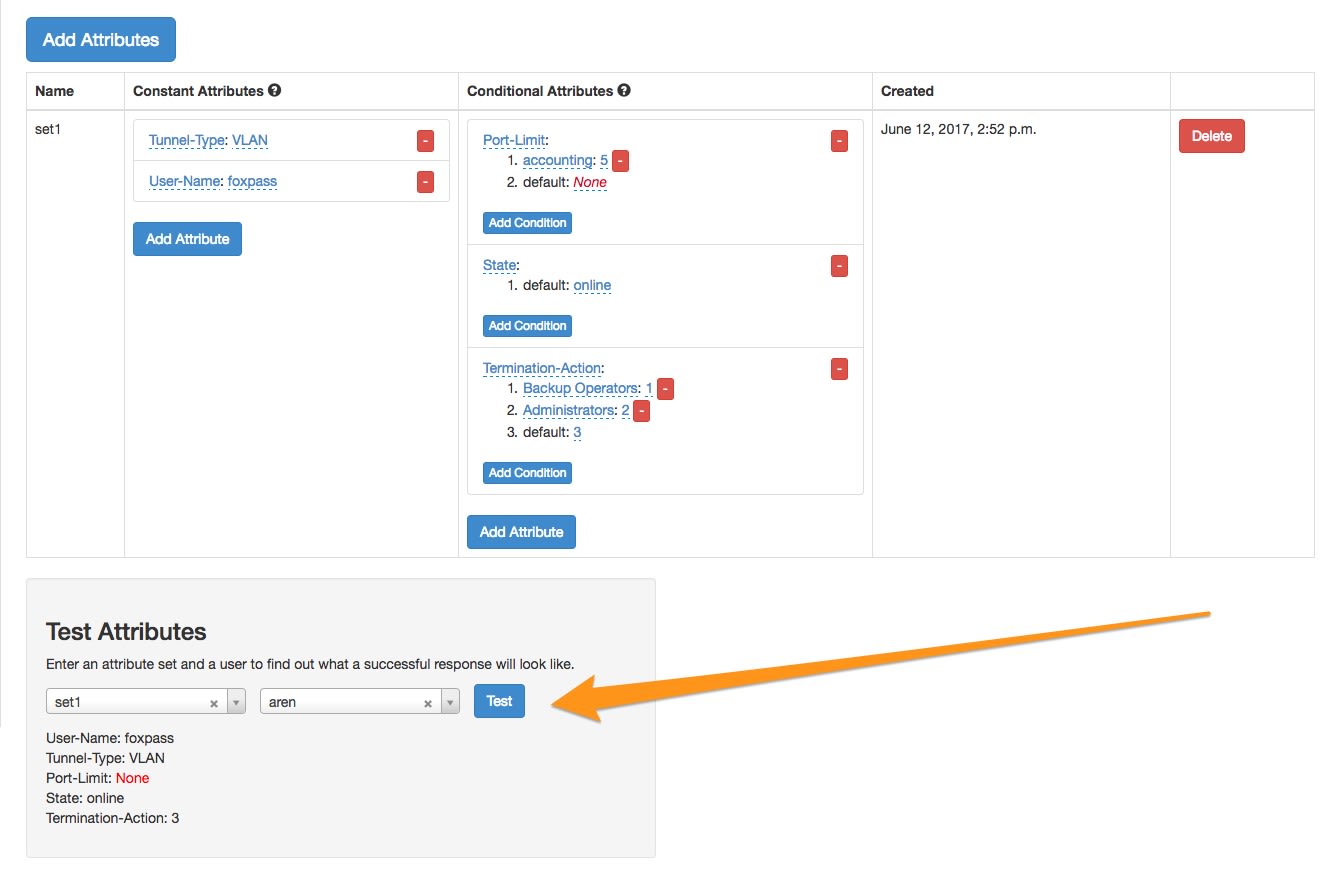 Radius attribute testing screenshot