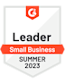 G2 Leader Small Business Summer 2023 badge