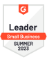 G2 Leader Small Business Summer 2023 badge