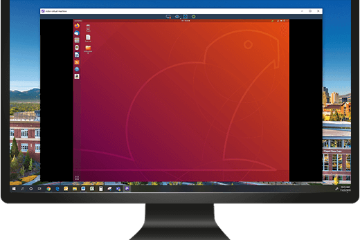 A Linux computer being remotely access from a Windows PC with Splashtop