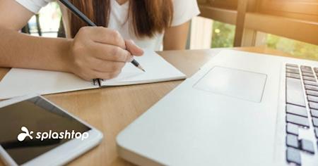 Person using Splashtop to remotely learn