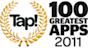 Tap! 100 Greatest Apps 2011 Logo