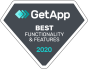 GetApp Best Functionality and Features 2020 badge