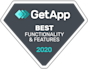 GetApp Best Functionality and Features 2020 badge