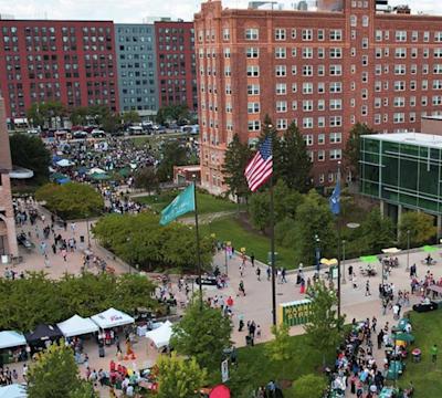 Outside photo of the Wayne State University