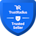 A blue shield-shaped badge with the TrustRadius logo at the top, the words TrustRadius Trusted Seller in white text, and a shield with a checkmark in the center.