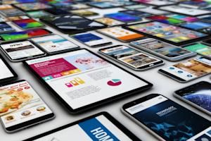 Multiple mobile devices on a flat surface, symbolizing mobile device management.