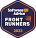 Software Advice Front Runners 2023 award badge
