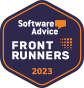 Software Advice Front Runners 2023 award badge