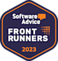 Software Advice Front Runners 2023 award badge