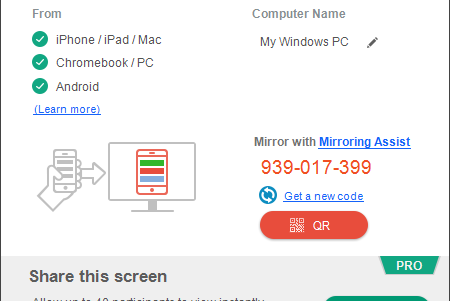 Device screen mirroring and screen sharing with Mirroring360 Pro