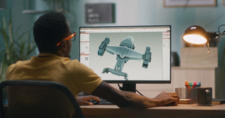 Media designer using remote desktop to access 3D model graphics