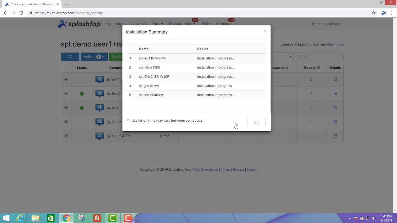 使用 Splashtop 部署和管理 Bitdefender