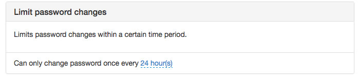 Password change limit screenshot