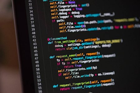 Computer screen showing code